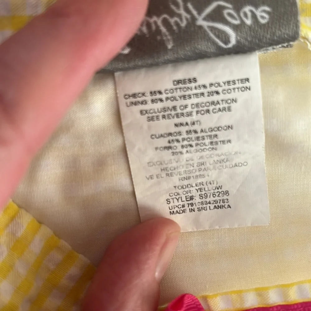 🦋EMILY ROSE Dress Yellow Gingham Pink Butterflies 4T - Picture 9 of 11